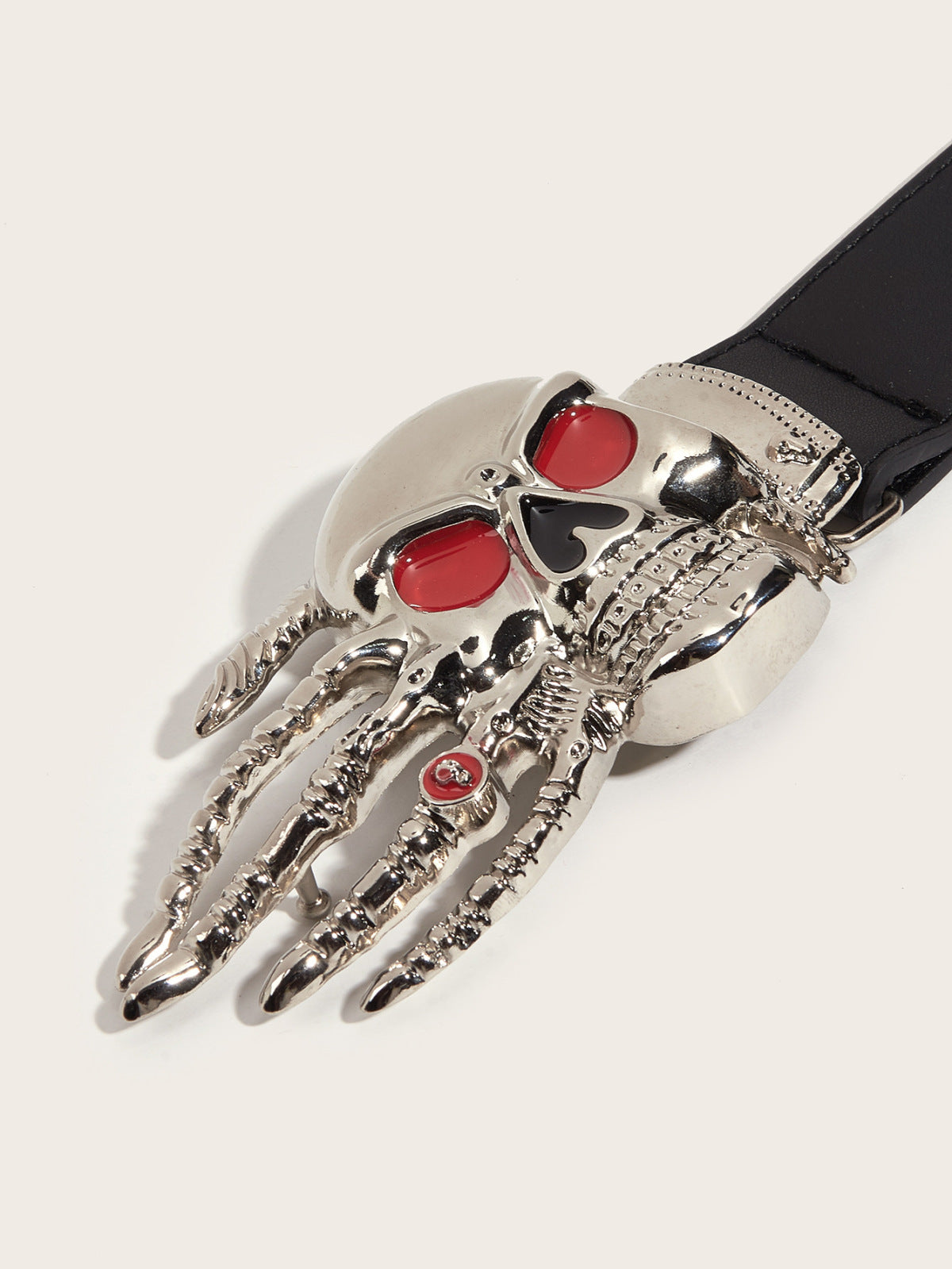 Cinturón con broche de calavera divertido, exagerado y sencillo para Halloween