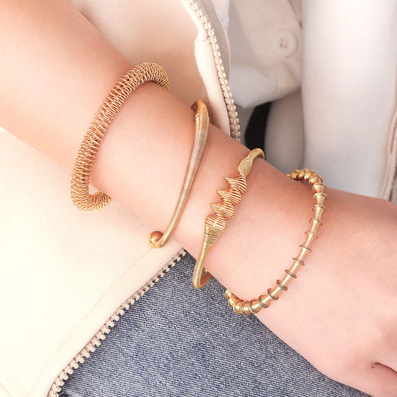 Women Bohemian Titanium Steel Spring Adjustable Bracelet