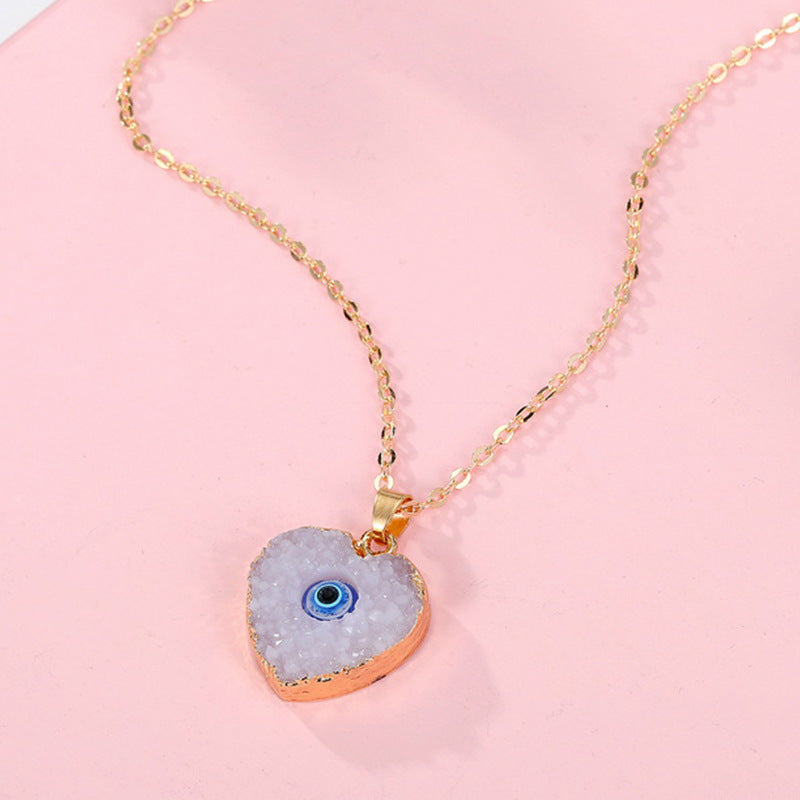 Bohemian Resin Imitation Gemstone Luck Eye Necklace