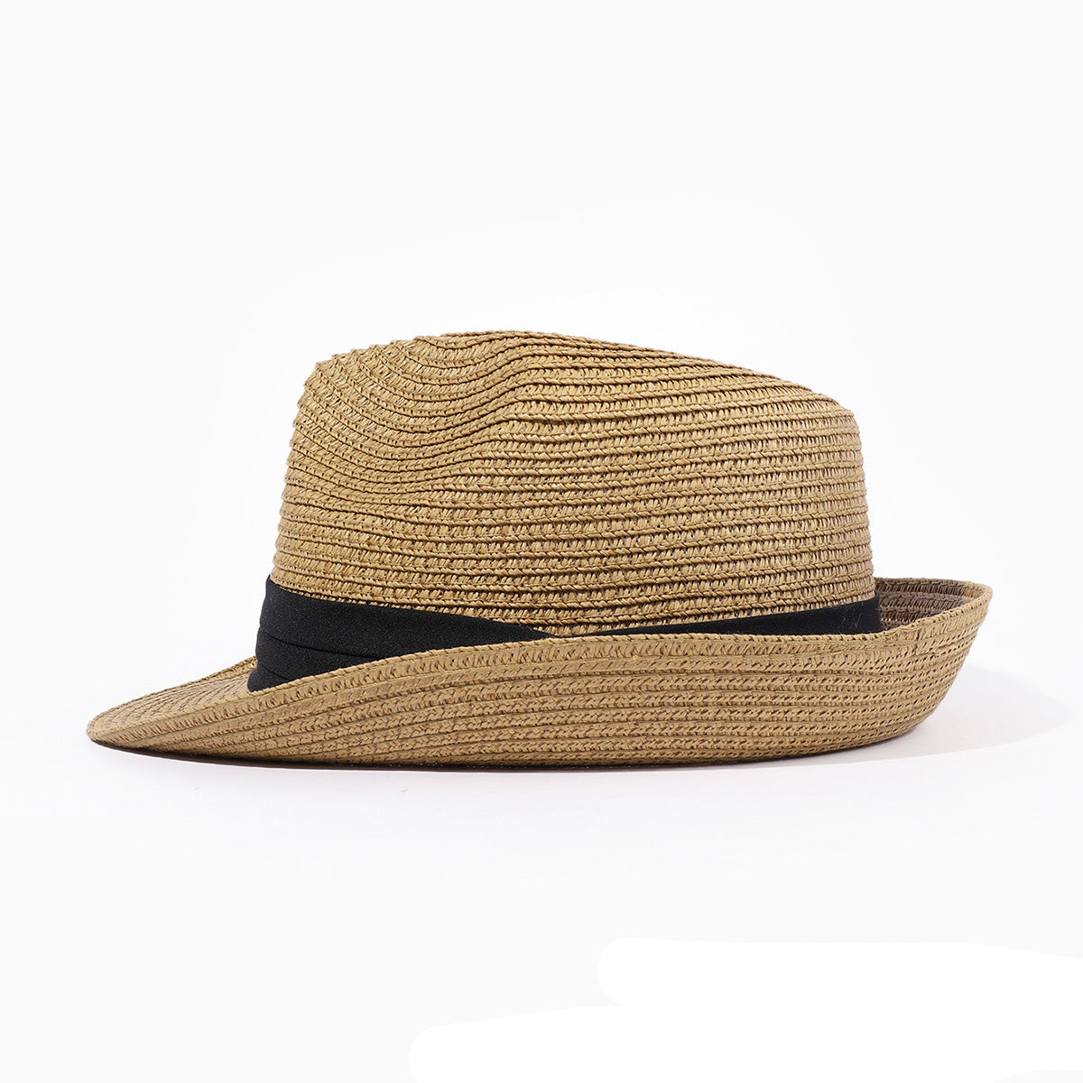 Sombrero de sol informal para mujer con material de paja y ala ancha
