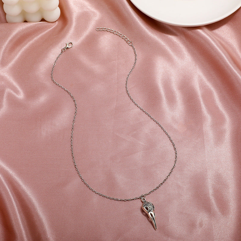 Collar de calavera de cuervo estilo gótico punk de Halloween para mujer