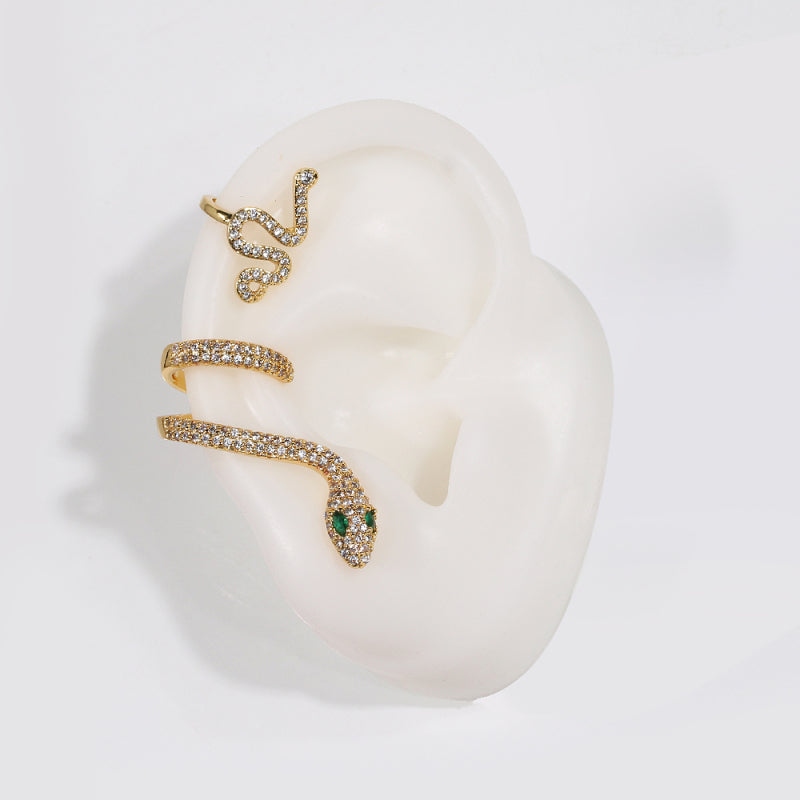 Women Fashion Alloy Snake Shape Halloween Clip Earrings