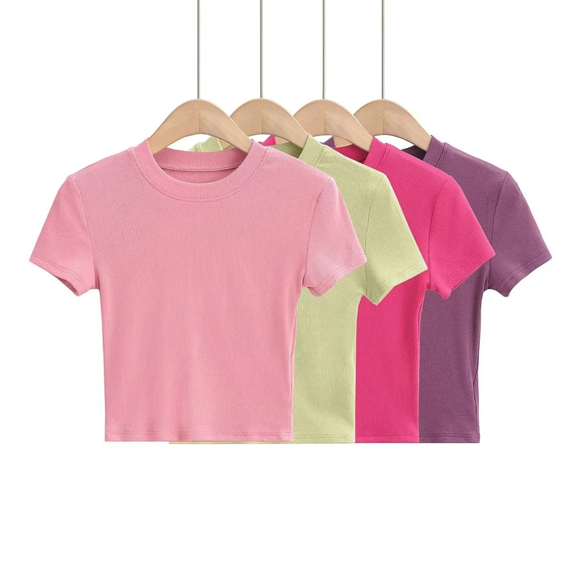 Summer Women Casual Solid Color Blank T-Shirt