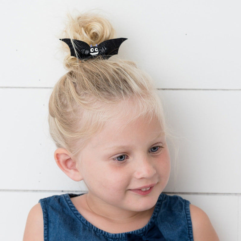 Ensemble de pinces à cheveux en cuir avec nœud chauve-souris pour enfants Halloween