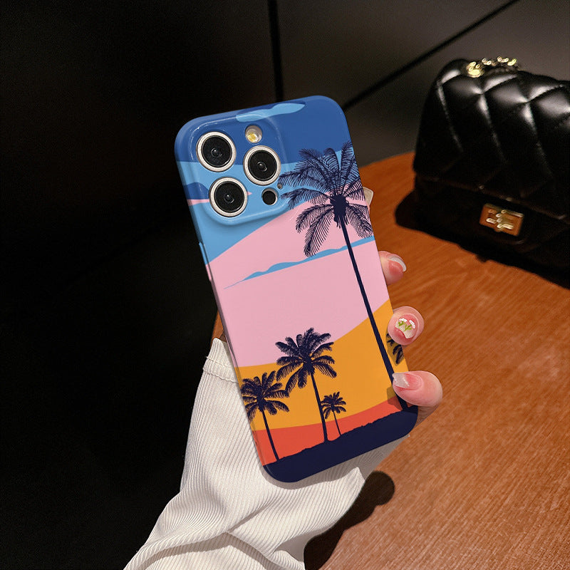 All-Inclusive Cartoon Coconut Print Soft iPhone Case