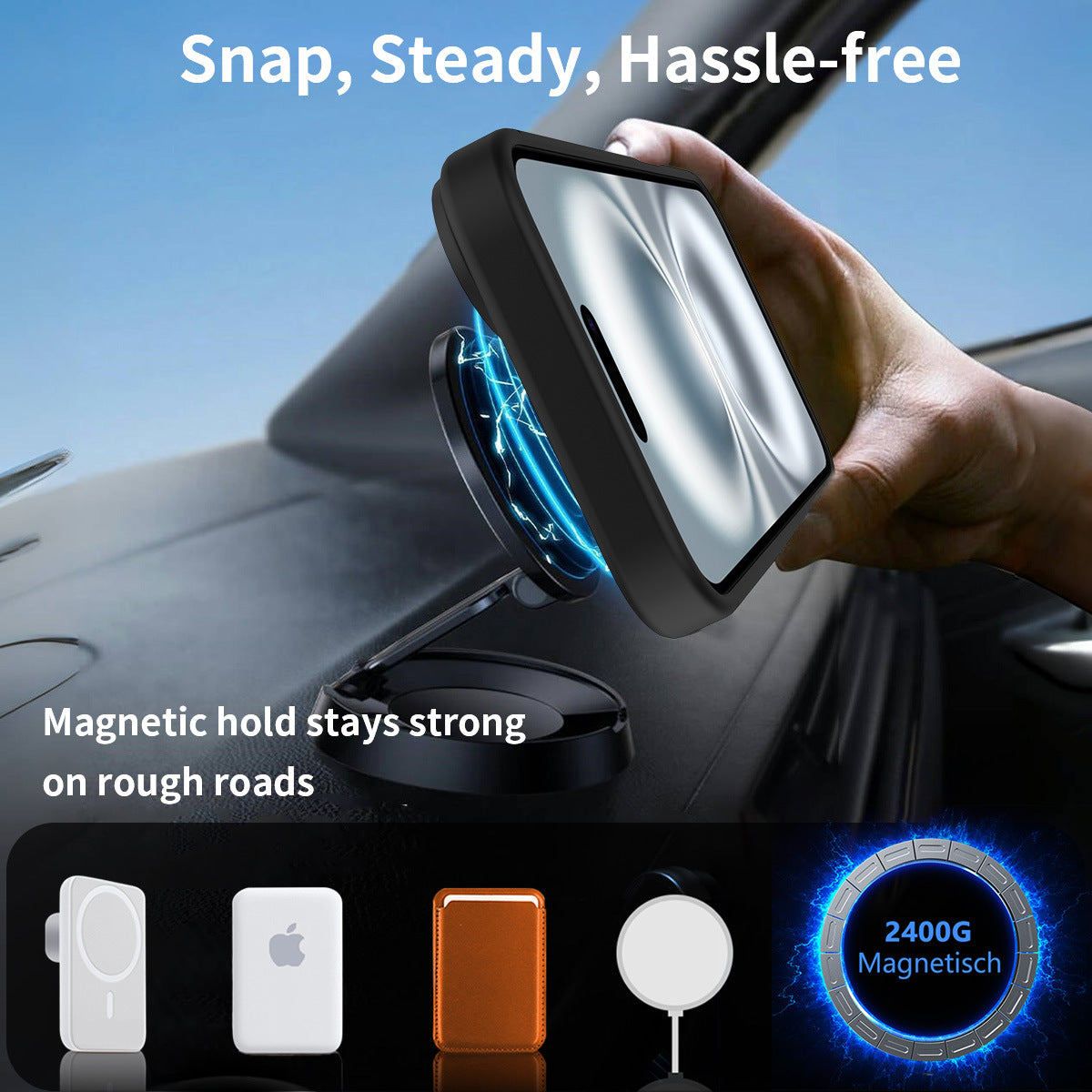 Coque de chargement magnétique invisible pour iPhone, couleur unie, tendance