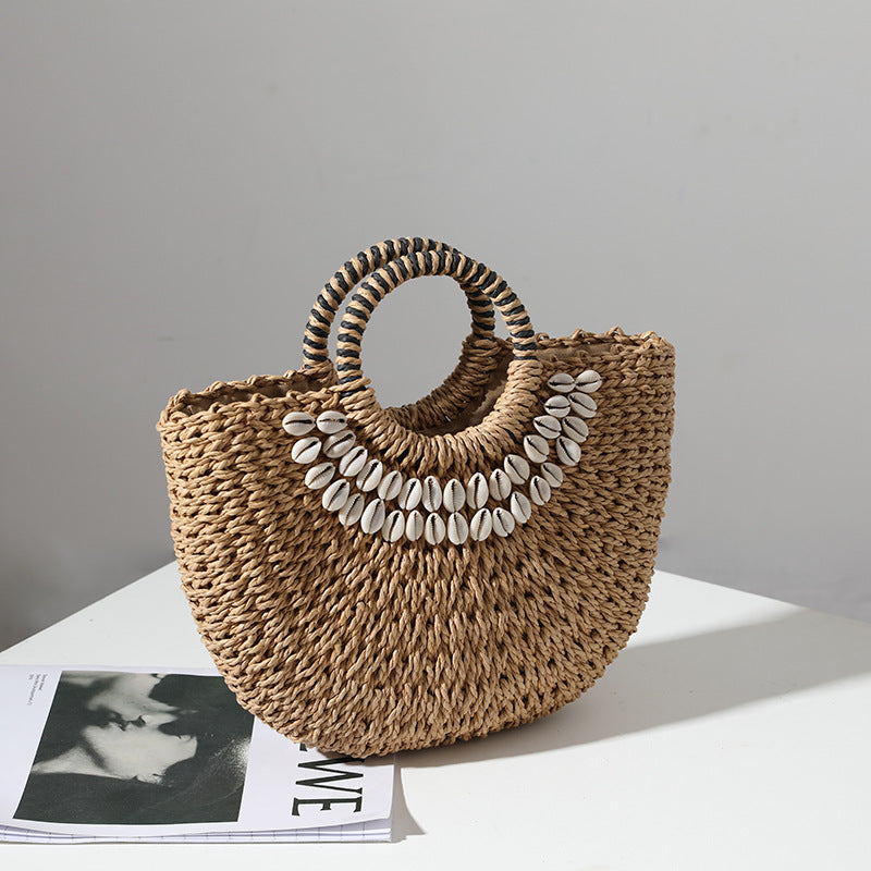 Vacation Beach Vintage Semi-Round Shell Handbag