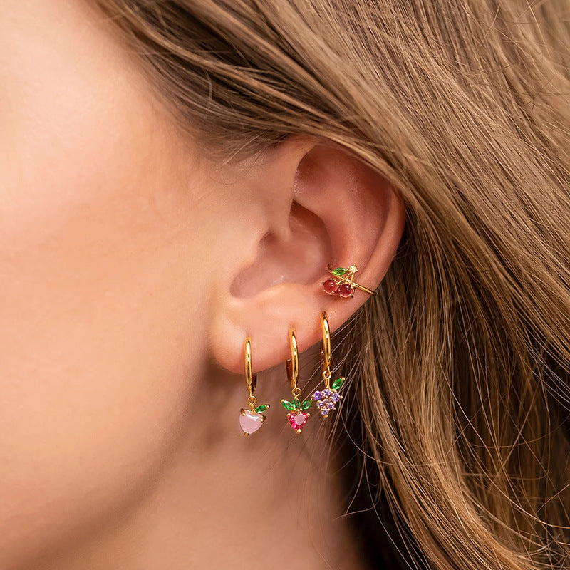 Boucles d'oreilles exquises en zircon multicolore pour femmes