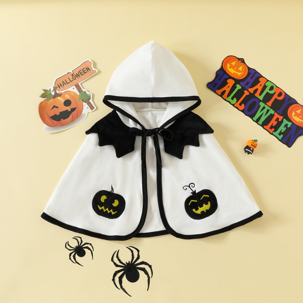 Kids Toddler Baby Girls Halloween Pumpkin Hooded Cape