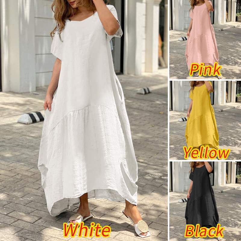 Robe longue décontractée d'été ample grande taille pour femme