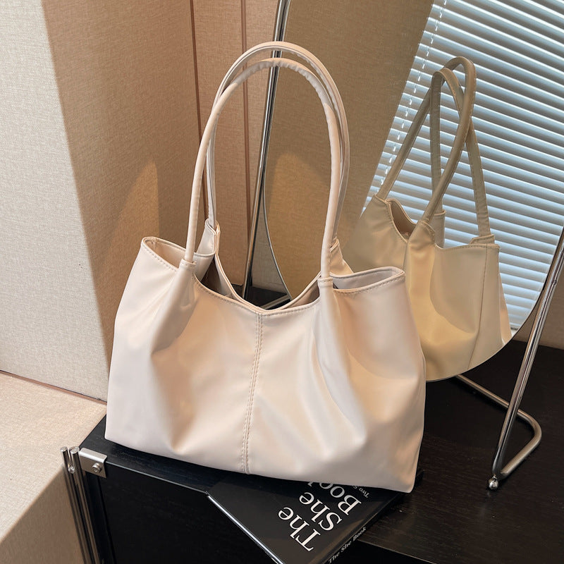 Grand sac fourre-tout décontracté de couleur unie pour femme