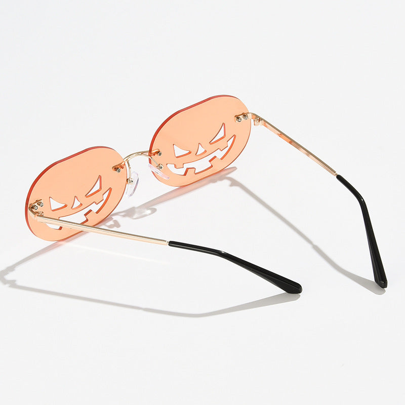 Gafas de sol unisex personalizadas sin marco con forma de calabaza de Halloween
