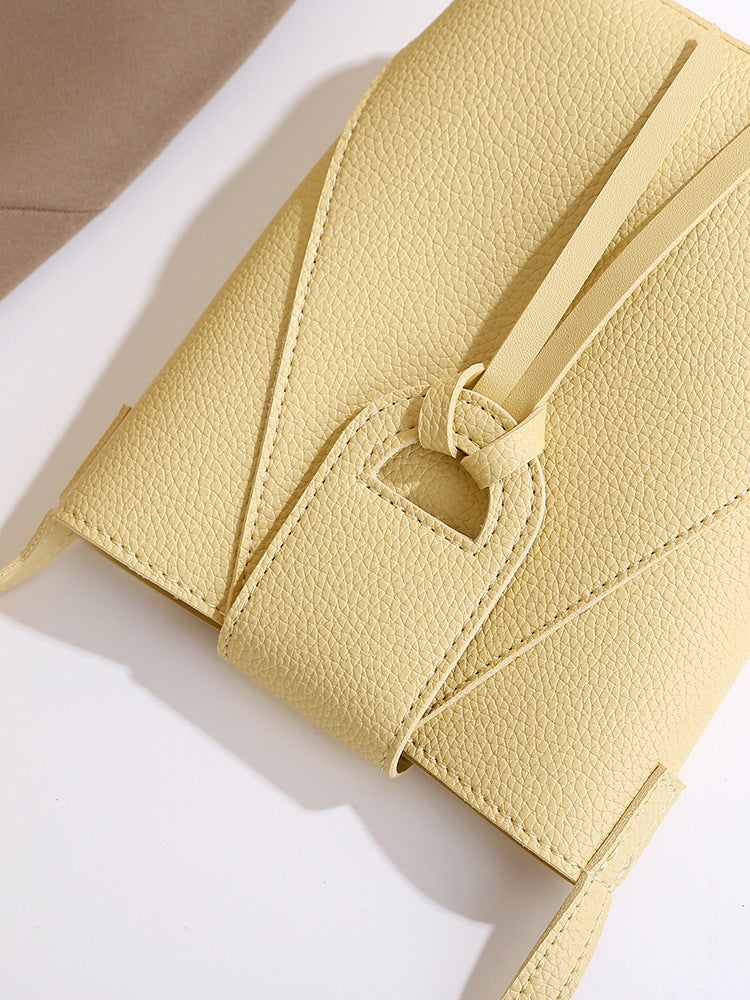 Women Soft Leather Solid Color Crossbody Phone Bag