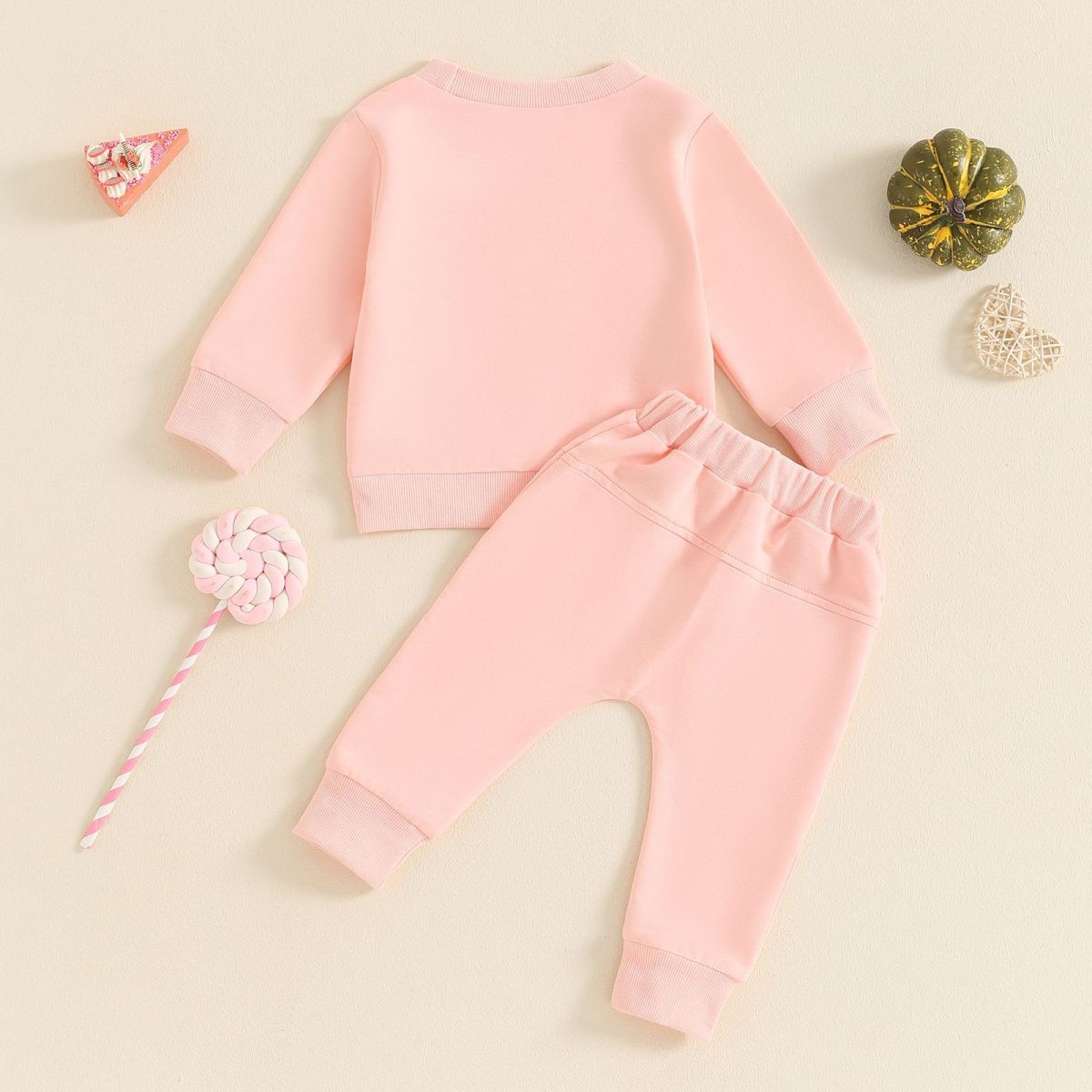 Conjunto de dos piezas de algodón con estampado de calabaza de Halloween para niñas y bebés