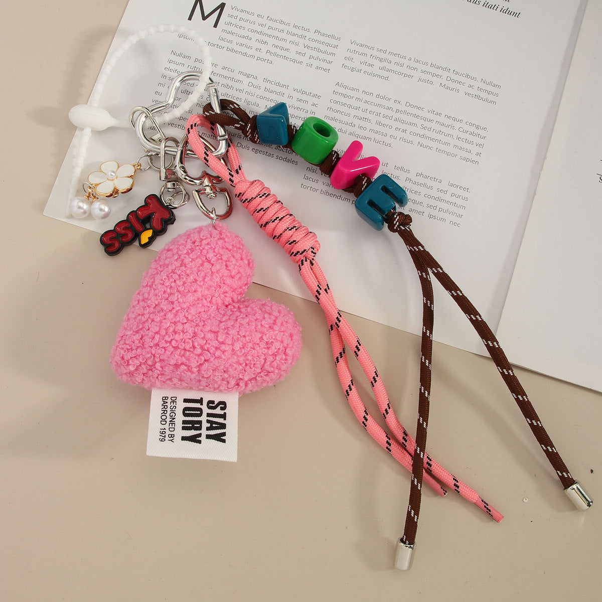 Fashion Plush Heart Love Keychain