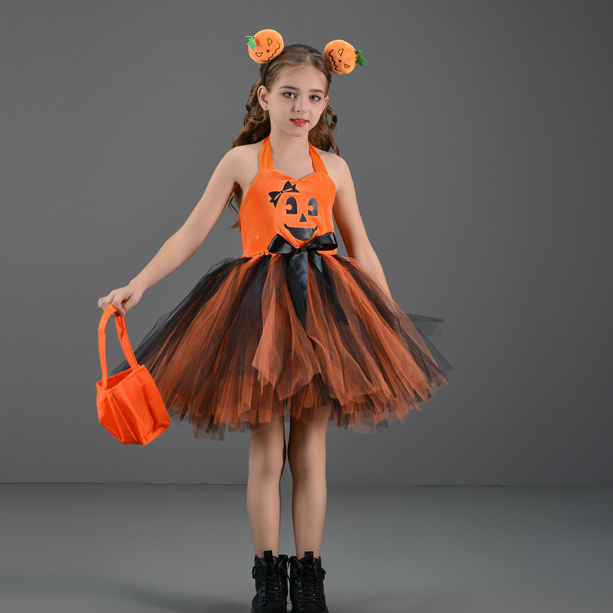 Kids Toddler Big Girls Halloween Mesh Sleeveless Dress