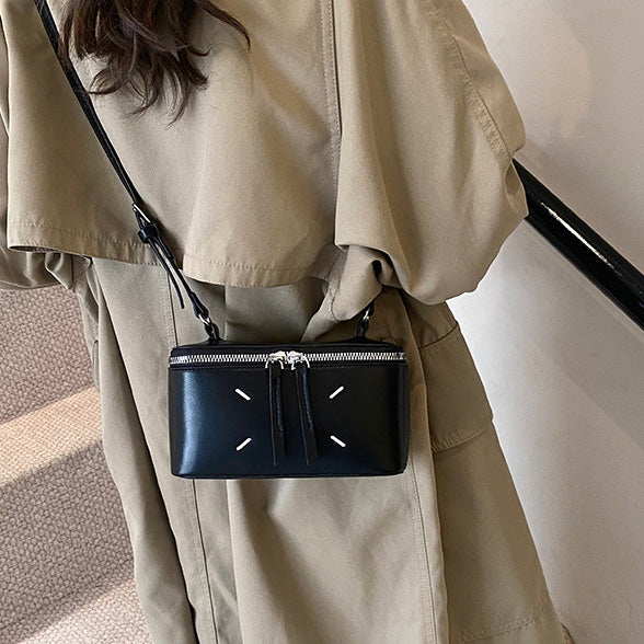 Bolso bandolera de piel sintética de color liso para mujer