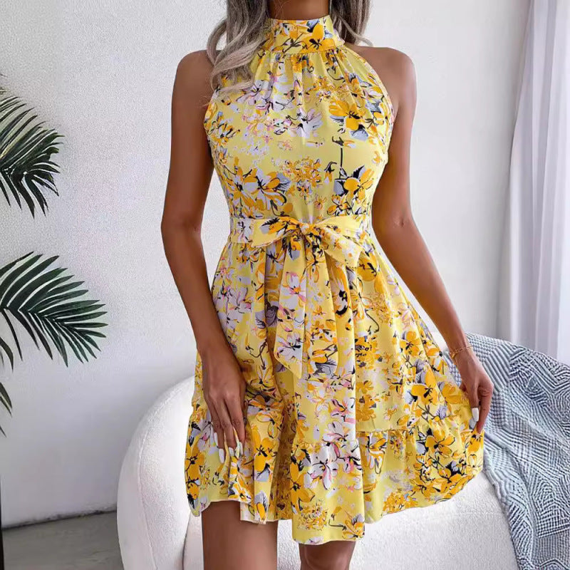 Vacation Women Fashion Flower Print Dress