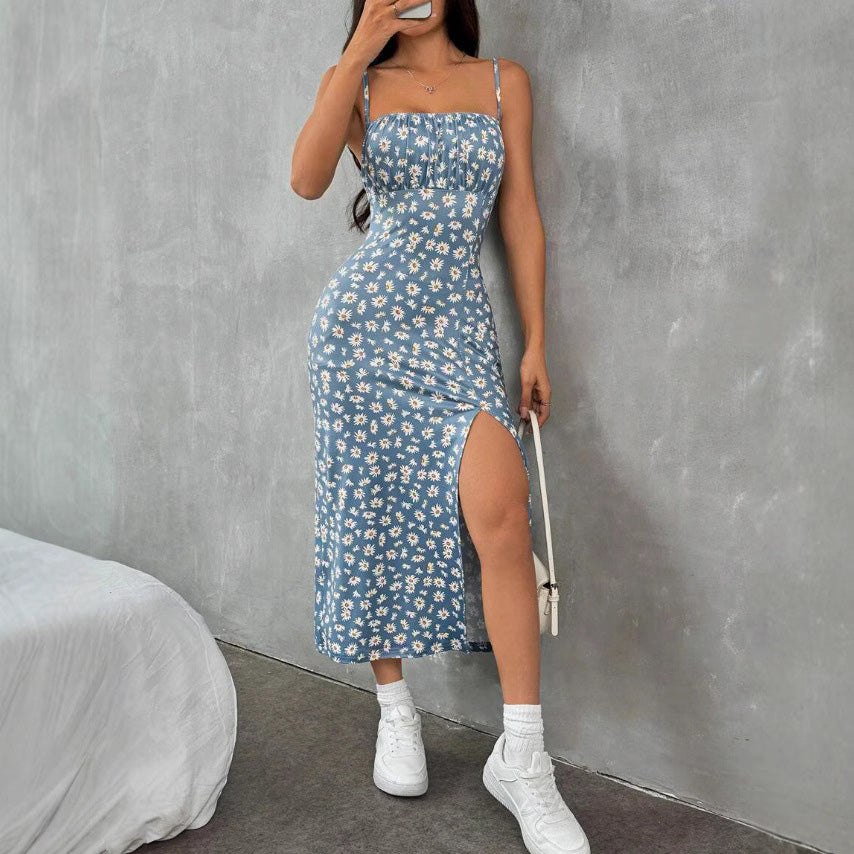 Women Fashion Sexy Leopard Printed Spaghetti Strap Dress