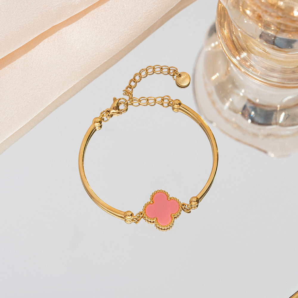 Fashion Four-Leaf Clover Bracelet Stainless Steel Jewelry