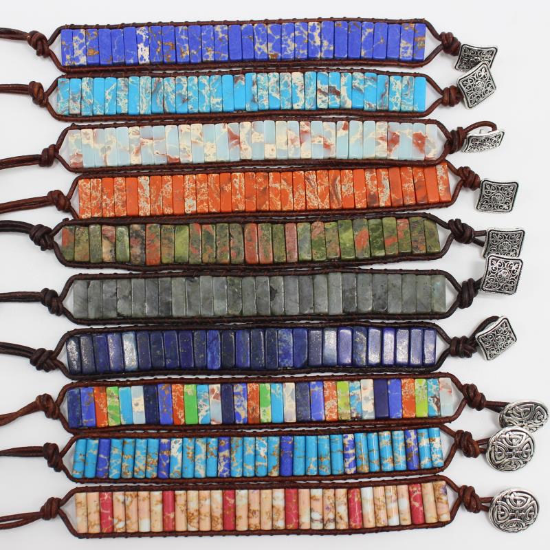 Pulsera de cuentas de piedra natural bohemia