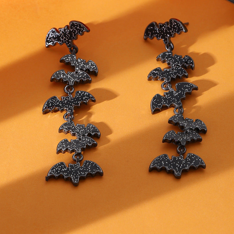 Pendientes de calabaza, araña, murciélago y demonio para mujer