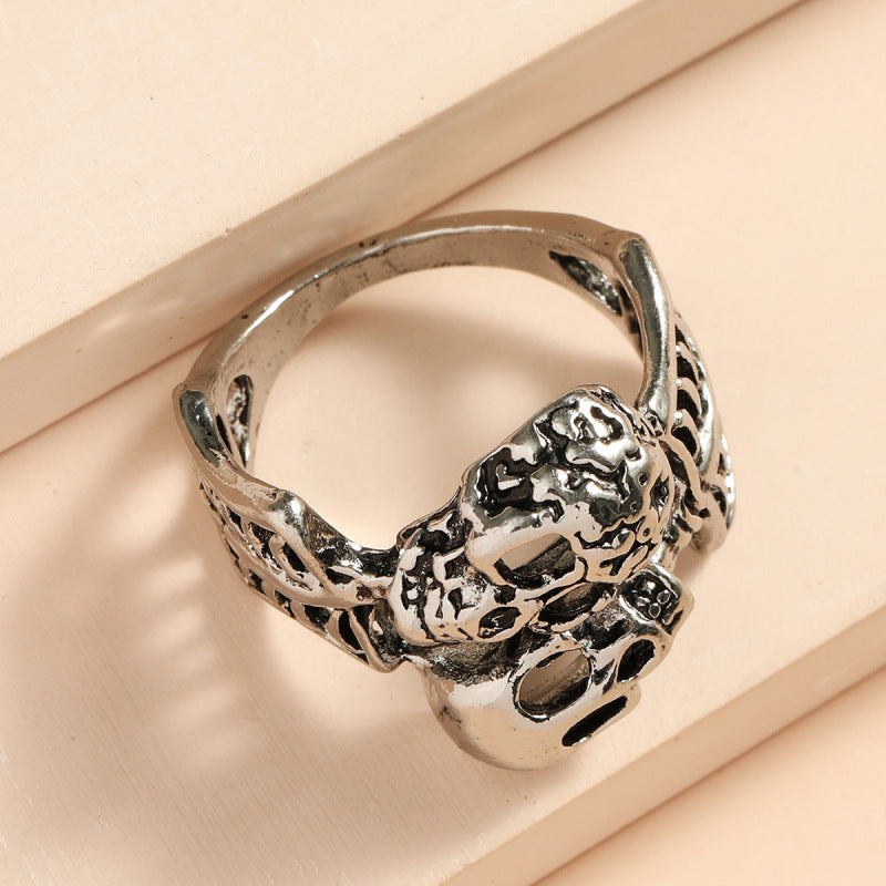 Halloween Women Gothic Vintage Antique Skull Ring