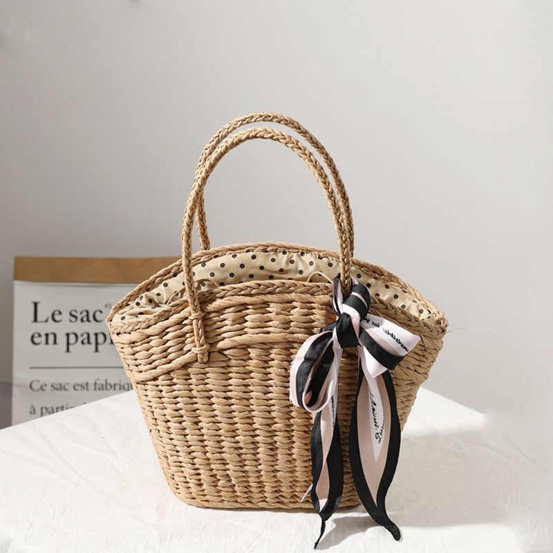 Bolso tote bohemio de paja tejida