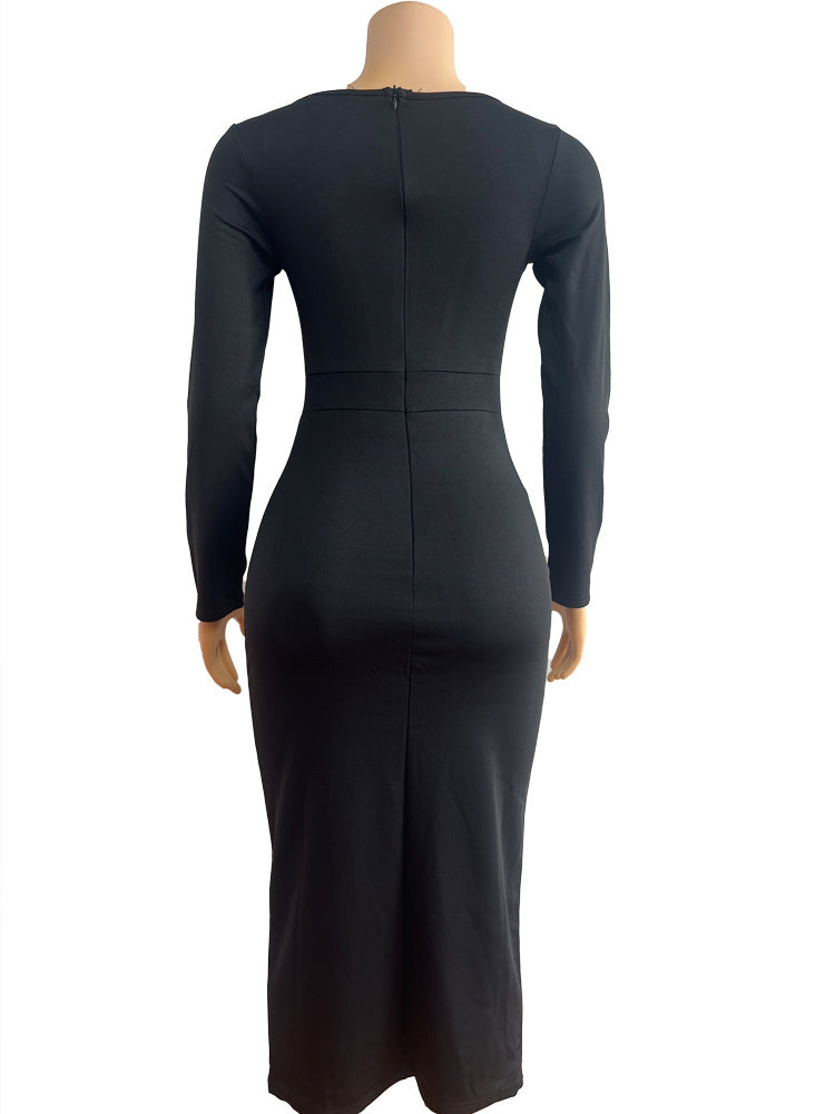 Vestido ajustado de manga larga a la cadera para mujer