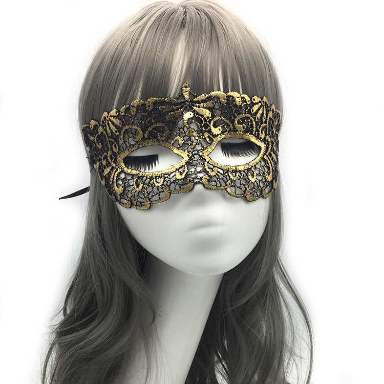 Women Simple Hollow Lace Half Face Mask for Halloween