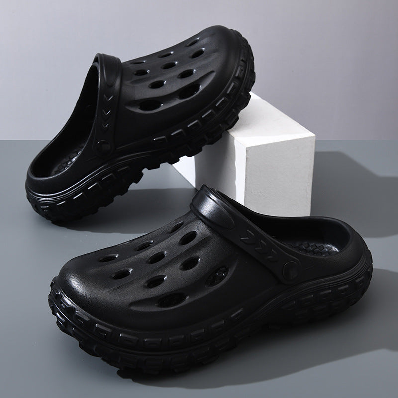 Zapatos casuales sin cordones de color liso con suela gruesa y suela de EVA antideslizante para hombre
