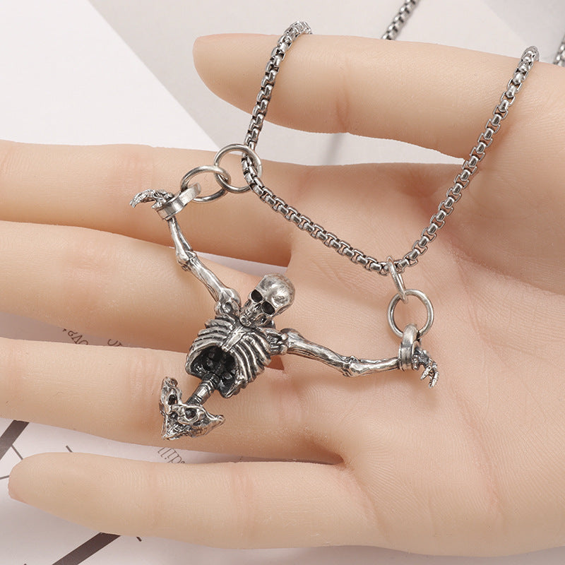 Collar con colgante de calavera de hip hop unisex para Halloween