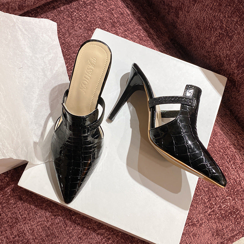 Chaussures à talons hauts et bout pointu pour femmes, couleur unie, sexy