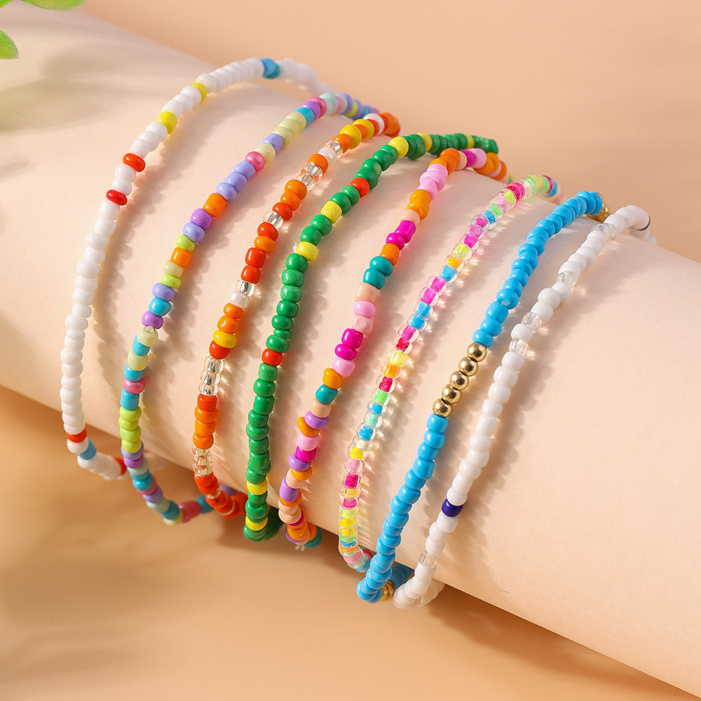 Bohemian Fashion Multicolor Beaded Anklet
