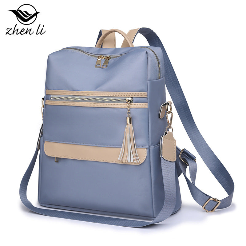 Women Fashion Casual Color Blocking Large Capacity Backpack