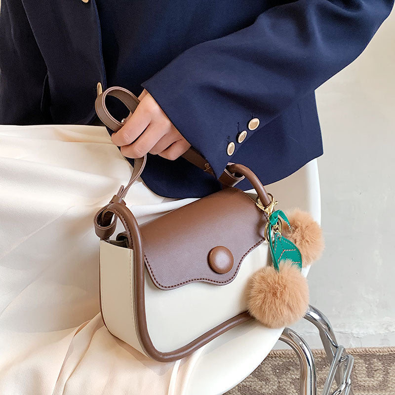 Simple Women Color Blocking Shoulder Bag