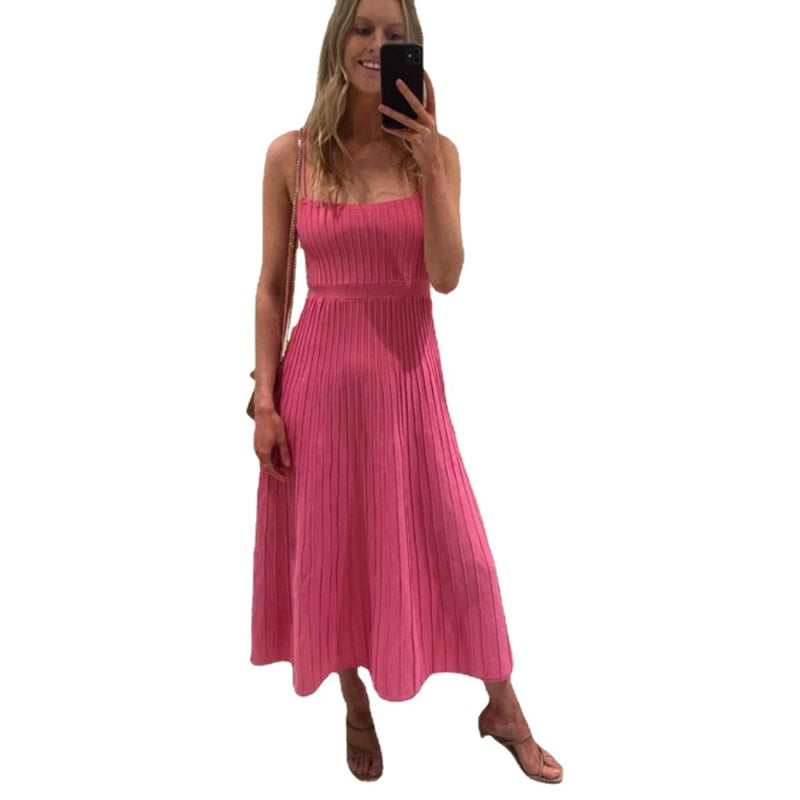 Robe longue à bretelles spaghetti pour femme, idéale pour les vacances d'été