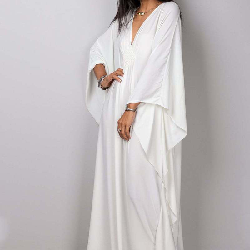 Women Polyester Loose Robe Vacation Coverup Dress