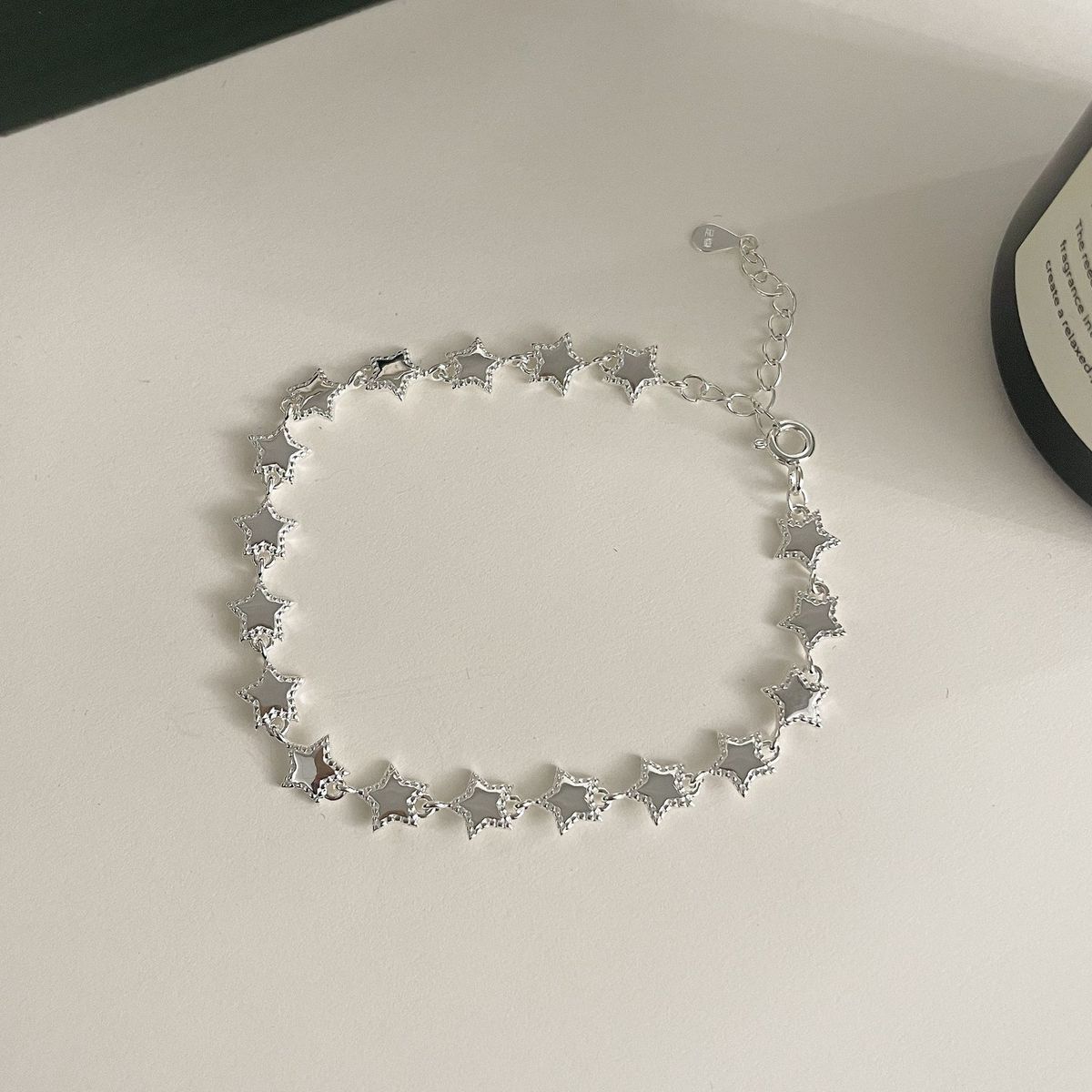 Pulsera de plata de ley con estrella de cinco puntas