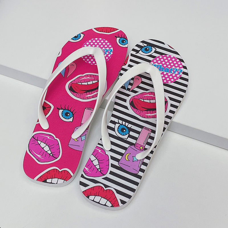 Summer Beach Flat Flip-Flops in PVC Solid Color