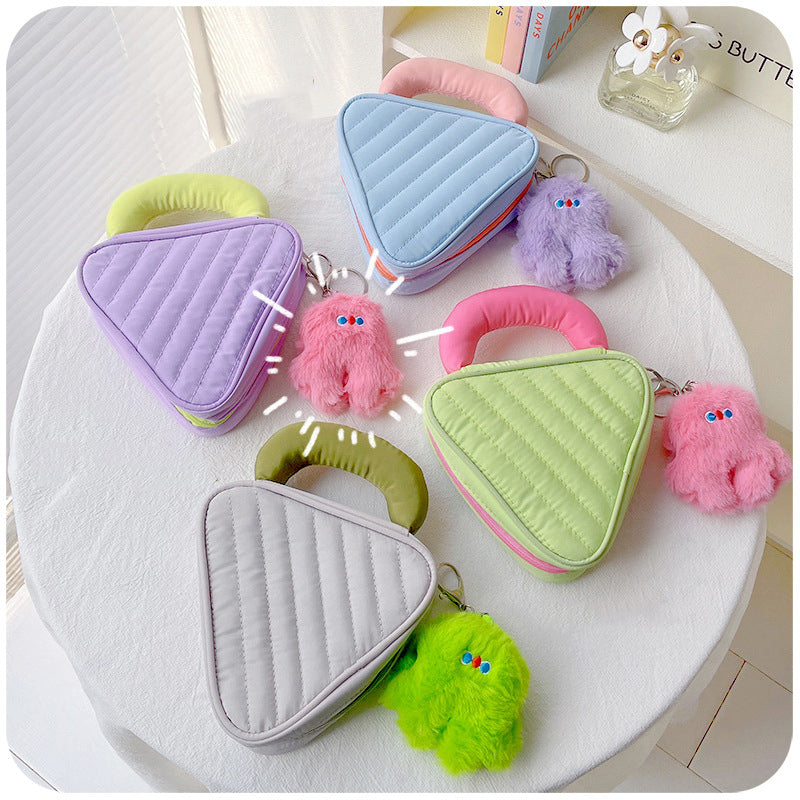 Women Cute Portable Plush Pendant Cosmetic Bag