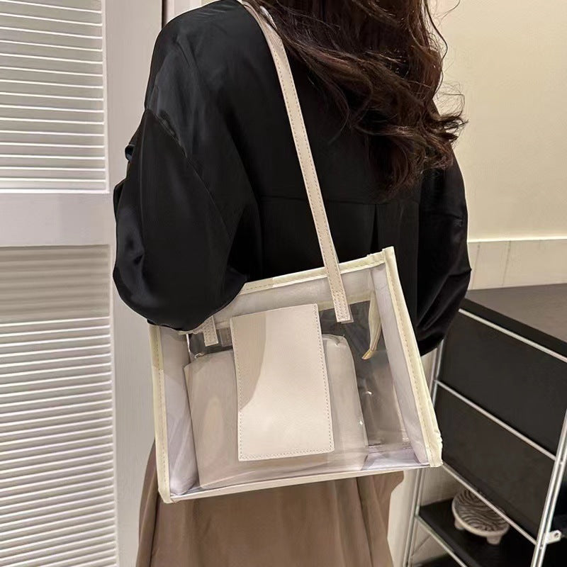 Summer Transparent Large Capacity Pvc Tote Bag