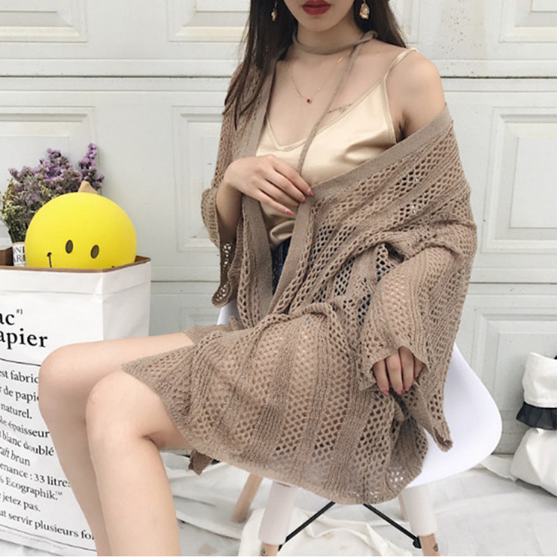 Cache-maillot sexy en tricot ajouré pour femme, tendance été