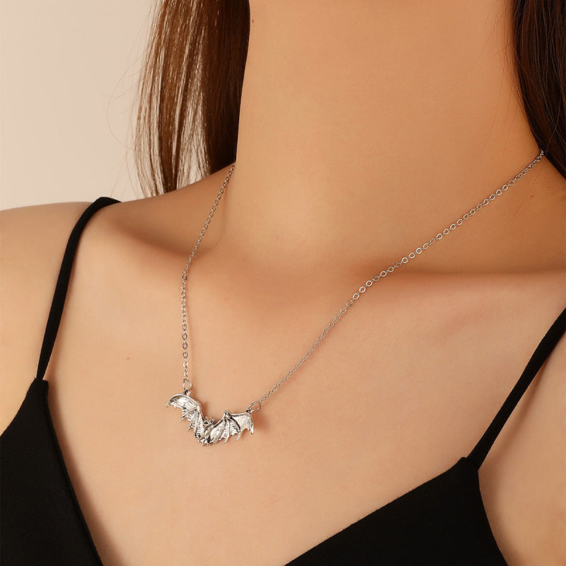 Collar de murciélago estilo gótico oscuro para mujer de Halloween