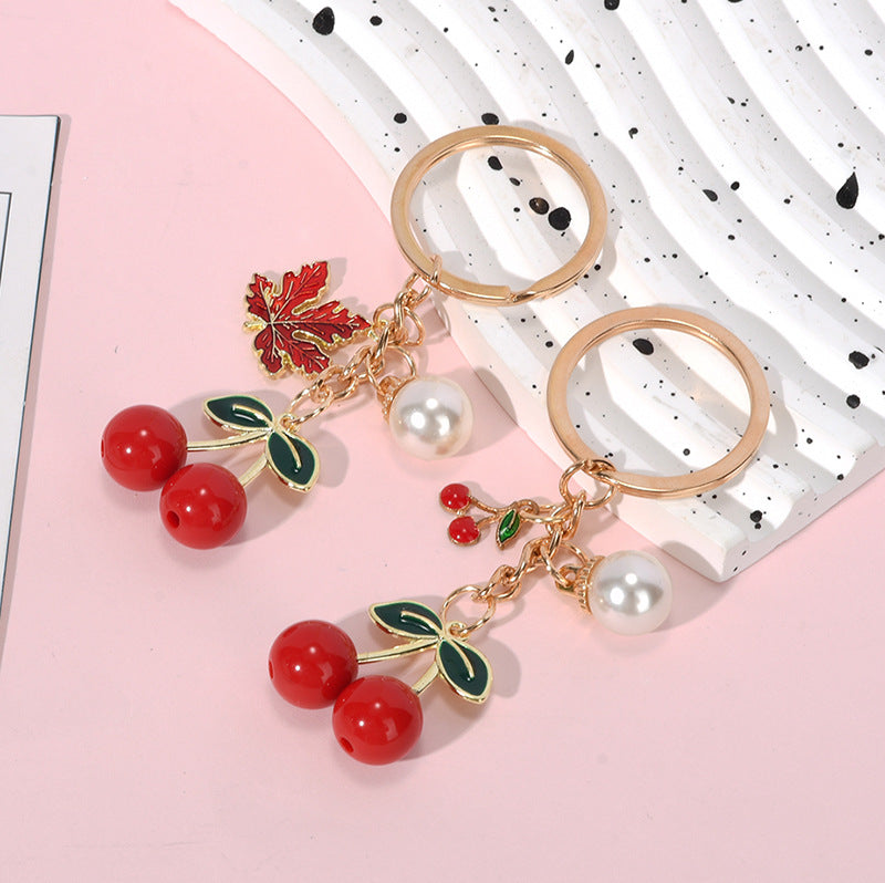 Fashion Red Cherry Fruit Key Chain