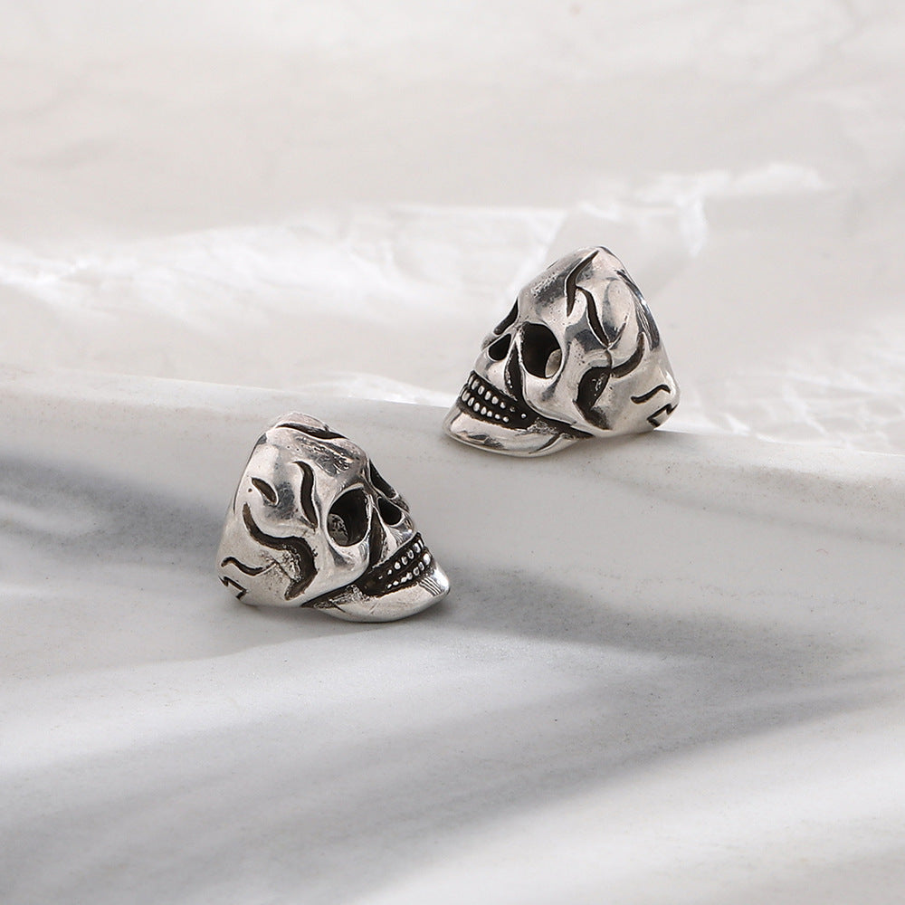 Clip de oreja de cobre con forma de calavera para Halloween para hombre
