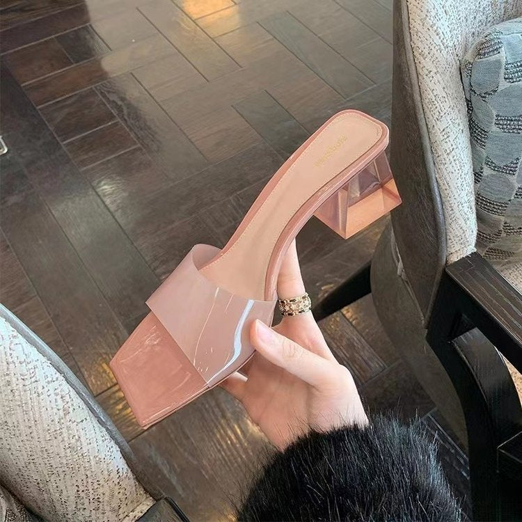 Vêtements d'été à talons hauts transparents et cristal
