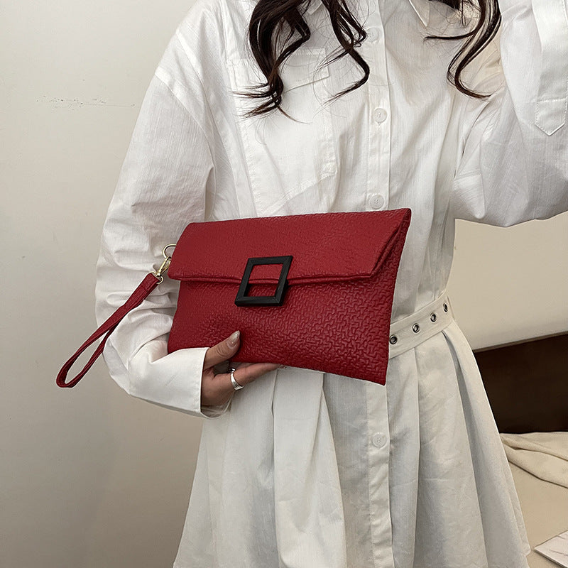 Simple Casual Solid Color Flap Clutch Bag