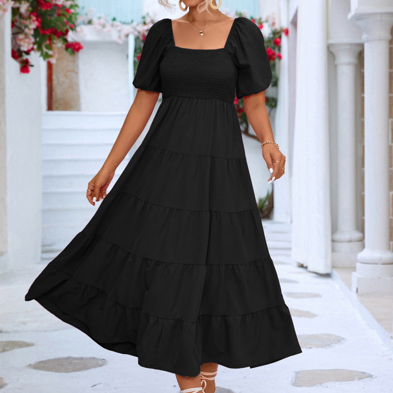 Robe longue à volants et épaules dénudées pour femme, style bohème, décontractée, idéale pour les vacances d'été