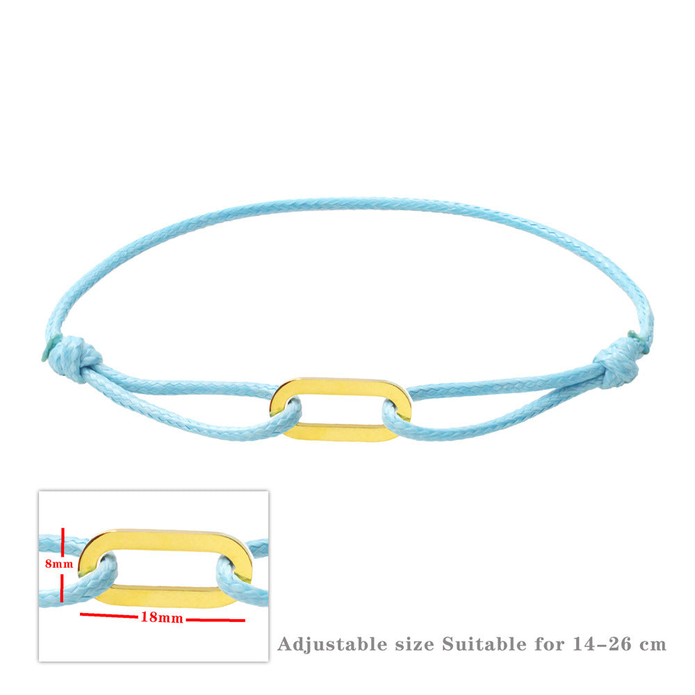 Women Fashion Simple Hand-Woven Single Ring Rope Adjustable Bracelet